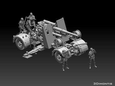 Flak 88 and soldiers