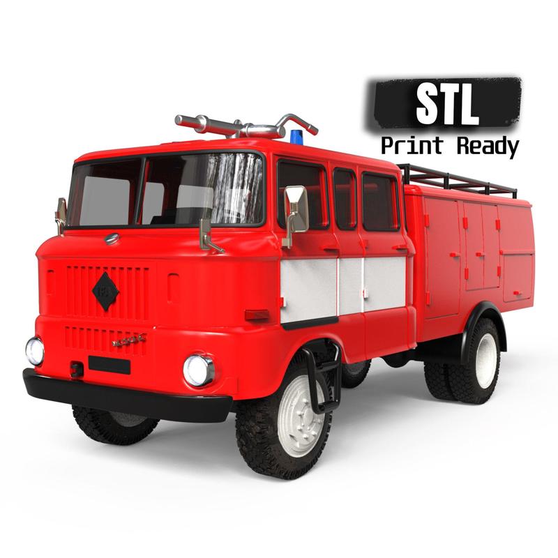 Truck DDR 1969 IFA W50 TLF16 tanker feuerwehr 3d stl