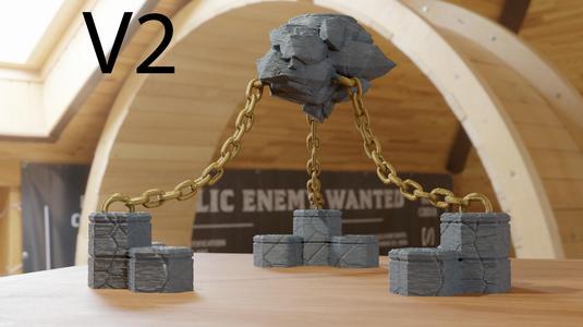 Floating rocks table display V2