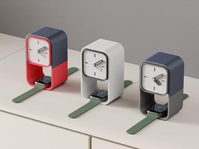 Desk Clock With Apple Watch Charging and Storage.