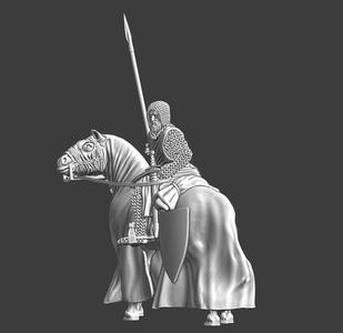 Medieval crusader knight during march