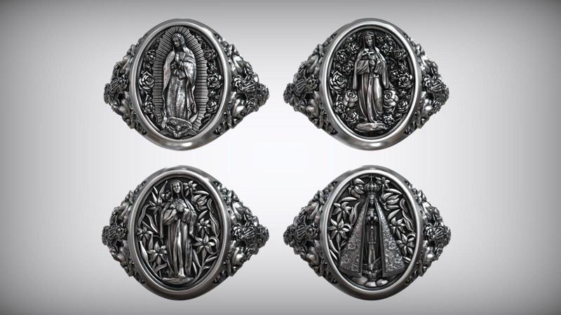 Nossa Senhora Aparecida y Guadalupe y Mariana y Rosa de Lima 3D Model Collection