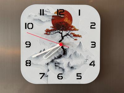 wall / desk clock Sakura Tree