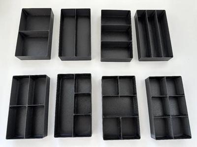 Small Parts Organizer Boxes (16 Boxes 2 Heights)  – The Ultimate Collection (e.g. compatible with Aldi Organizer)