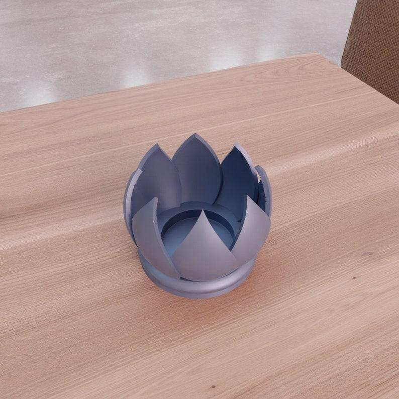 3D Flower Tea Light Holder or Candle Holder with 3D Stl File & Garden Decor, Valentines Gift, 3D Printed Decor, Flower Art, Flower Gift