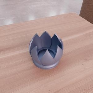 3D Flower Tea Light Holder or Candle Holder with 3D Stl File & Garden Decor, Valentines Gift, 3D Printed Decor, Flower Art, Flower Gift