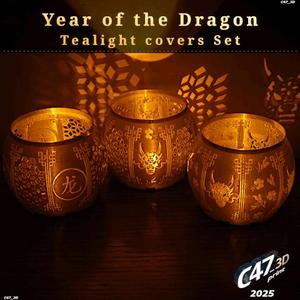 Year of the Dragon – Tealight Covers