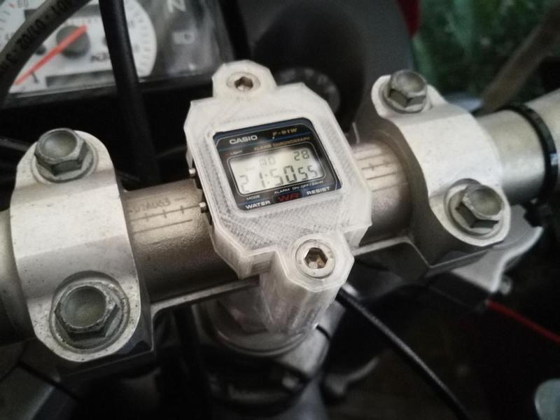 Motorcycle Casio clock holder