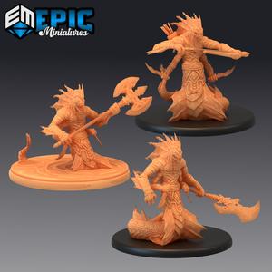 Marsh Naga Set / Swamp Warrior / Reptile Folk Soldier / Draconic Lizard / Marshland Encounter