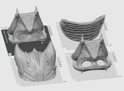 Darth Vader Dragonscale Helmet – Wearable – 3D print STL and multicolor 3MF file