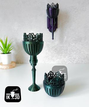 Gothic Candle Holders Set / No Supports