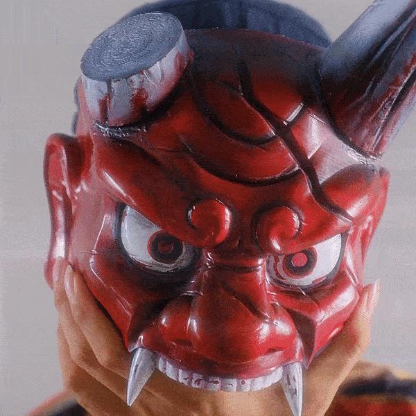 Street Fighter 6 – Akuma Mask – Oni Hannya Samurai Ghost Mask – Anime, Video Game, Props, Cosplay