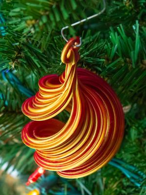 Spiral Ribbon Christmas Bulb 2024