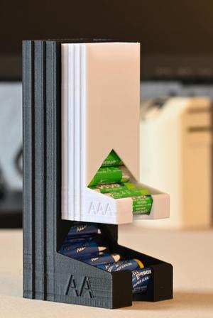 Battery holder stackable AA and AAA