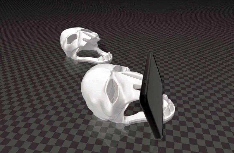 Skull phone stand