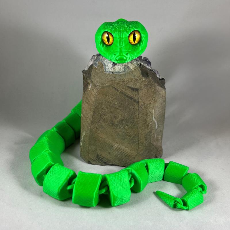 Articulated, Wiggly, Fidget Snake STL File – NO AMS – COMMERCIAL USE