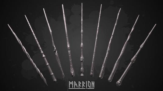 Magic wands from Hogwarts Legacy 3D Model Collection