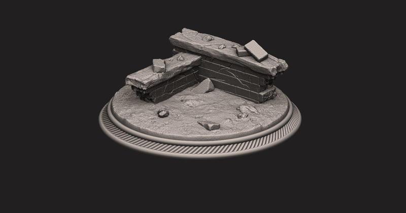 custom rubble Base for miniatures – Figures – version 02