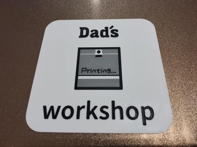 Daďs workshop sign