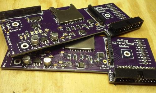 FlashForge 2016 LCD/SDCard/Keypad Interface Board Redesign