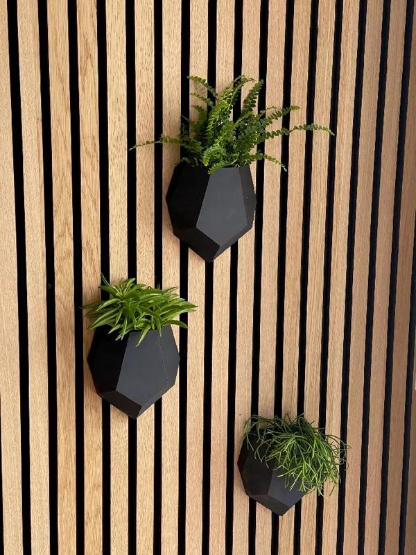 Wall vase for acoustic wall panels. Self watering.