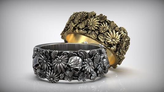 Japanese Skull Flower  Autumn Traditional Ornament Band