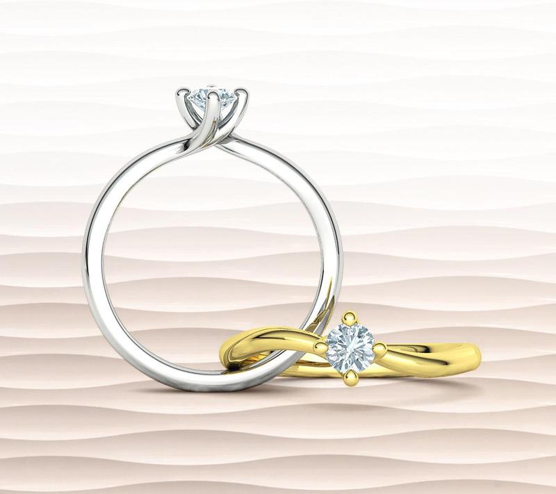 Twisted Solitaire Ring Compass 4point ring 4mm stone