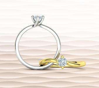 Twisted Solitaire Ring Compass 4point ring 4mm stone