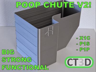 V2 Poop Chute Carbon for X1, X1C, P1P, P1S