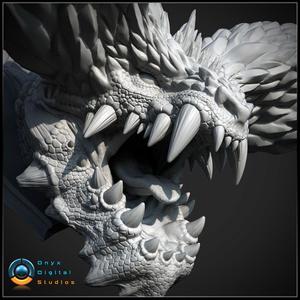 3D Printable Monster hunter head – Nergigante