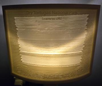 Dry Tortugas National Park Nightlight Lithohpane – Looking out to sea from Fort Jefferson