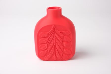 Scarlet Leaf Vase | Bold Red Design with Leaf Pattern for Modern Decor