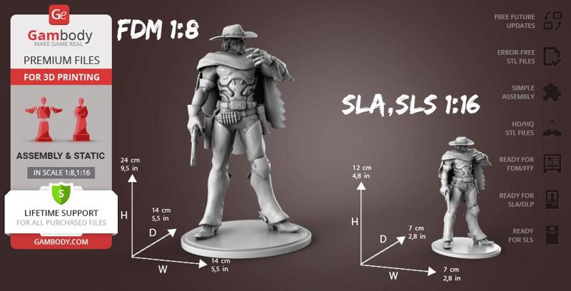 McCree 3D Printing Figurine | Assembly