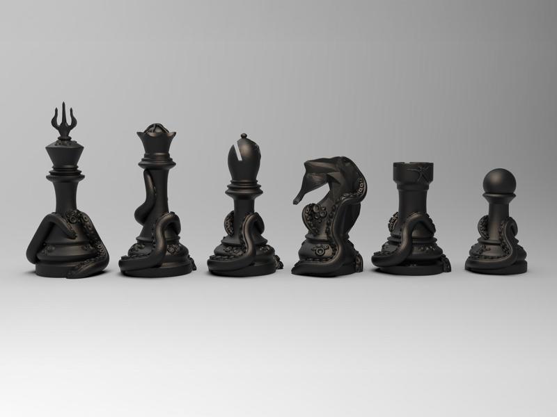 Kraken – Full chess set 3D print model