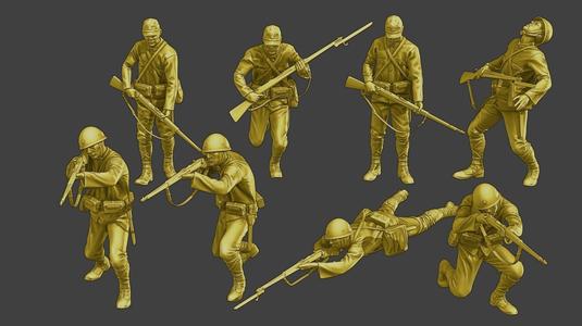 Japanese soldiers ww2 J2 Pack2 3D Model Collection