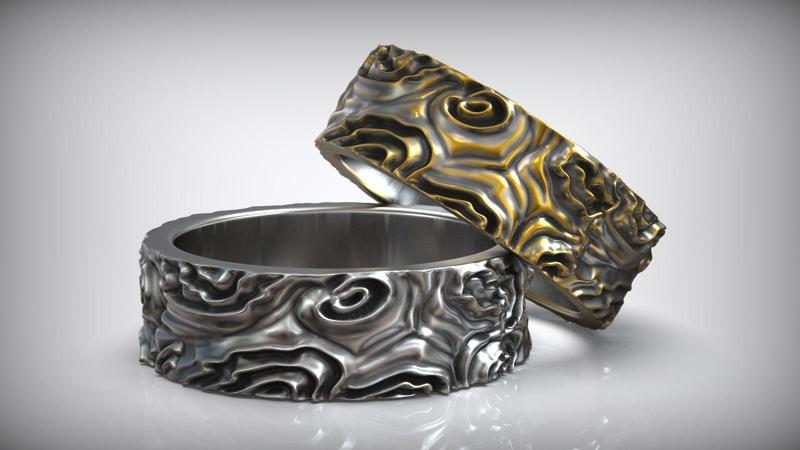 Wind East  Asian Traditional Ornament Wedding Band