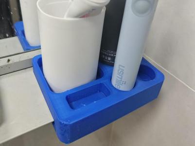 Washbasin Rack_Holds electric toothbrush, cups, facial cleanser, etc.