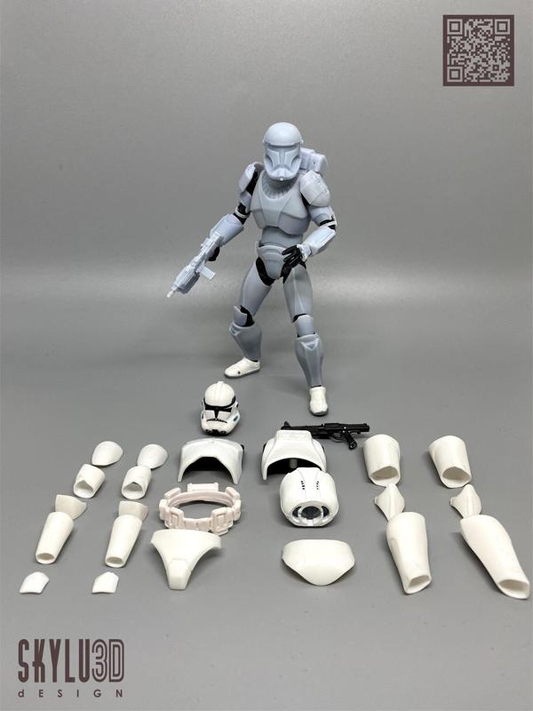 Clone Commando 6 inch figure kit conversion STL