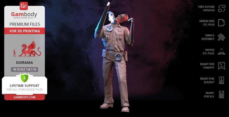 Terminator T-1000 Damaged for Diorama 3D Printing Figurine | Assembly