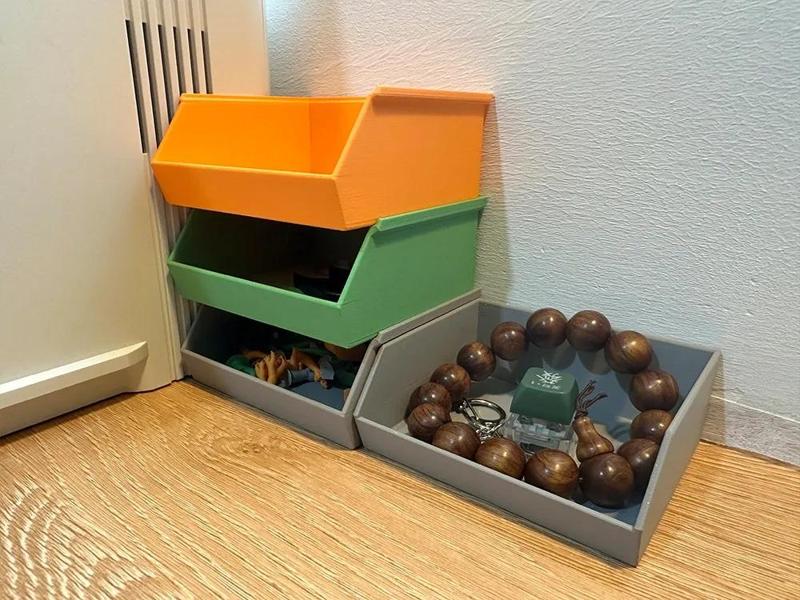 Small Stackable Component Storage Box 90*75*35 Desktop/Pegboard Kit