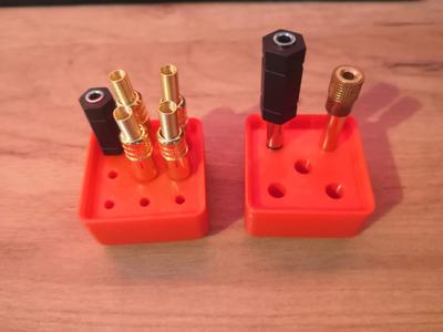 Gridfinity 1x1x1 3.5mm and 6.35mm Audio Jack Holder