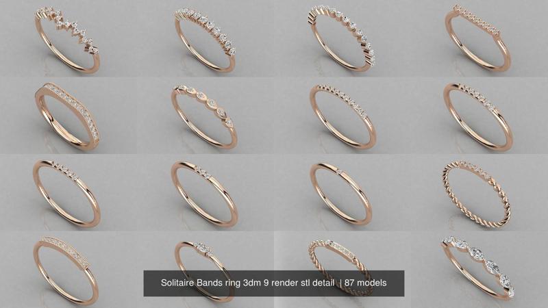 87 Eternity Bands ring 3dm 9 render stl detail  3D Model Collection
