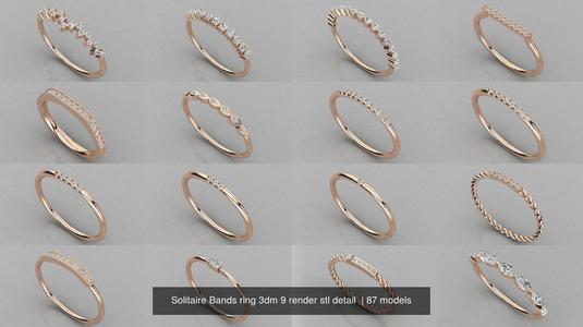 87 Eternity Bands ring 3dm 9 render stl detail  3D Model Collection