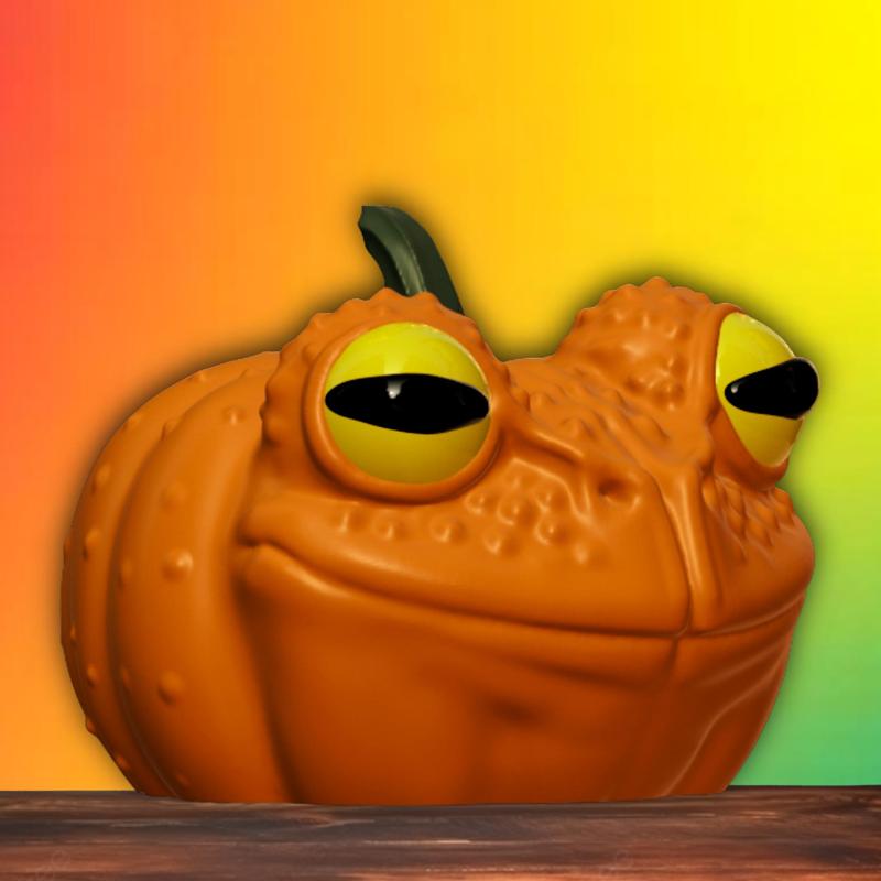 toadally pumpkin funny frog figurine