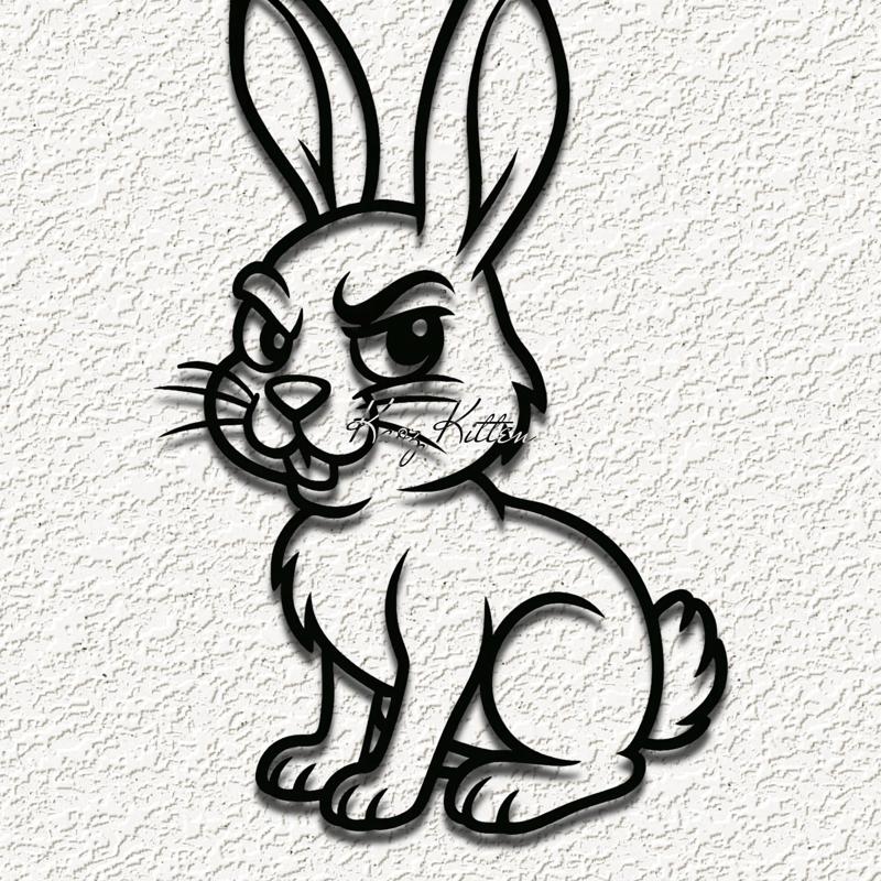 funny bunny rabbit wall art home decor