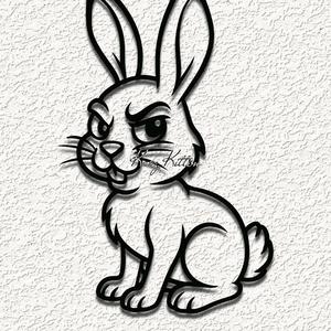 funny bunny rabbit wall art home decor
