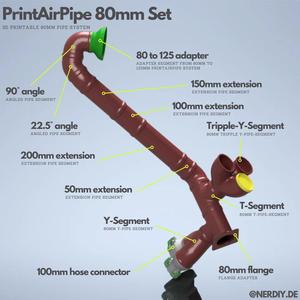 PrintAirPipe – 80mm Pipe system – complete set by Nerdiy.de
