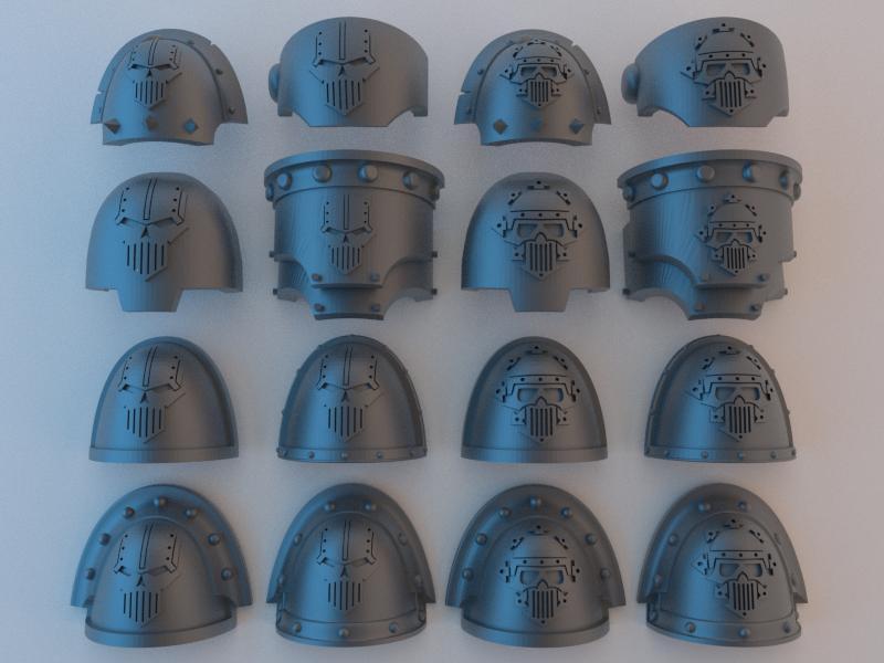 (Chaos) Space Marine Shoulder Pads – Iron Warriors