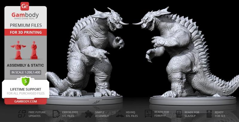Baragon 3D Printing Figurine | Assembly