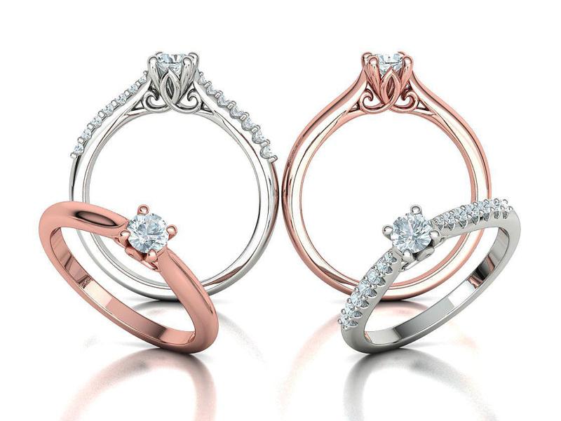 Paris Solitaire Ring 4mm Stone 2 RINGS ITEM